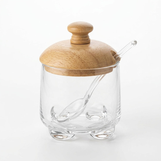 Sugar Bowl with Wooden Lid